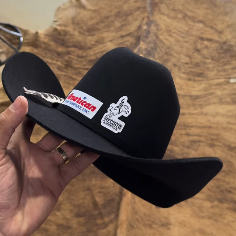 Feather Sticker Western Cowboy Hat