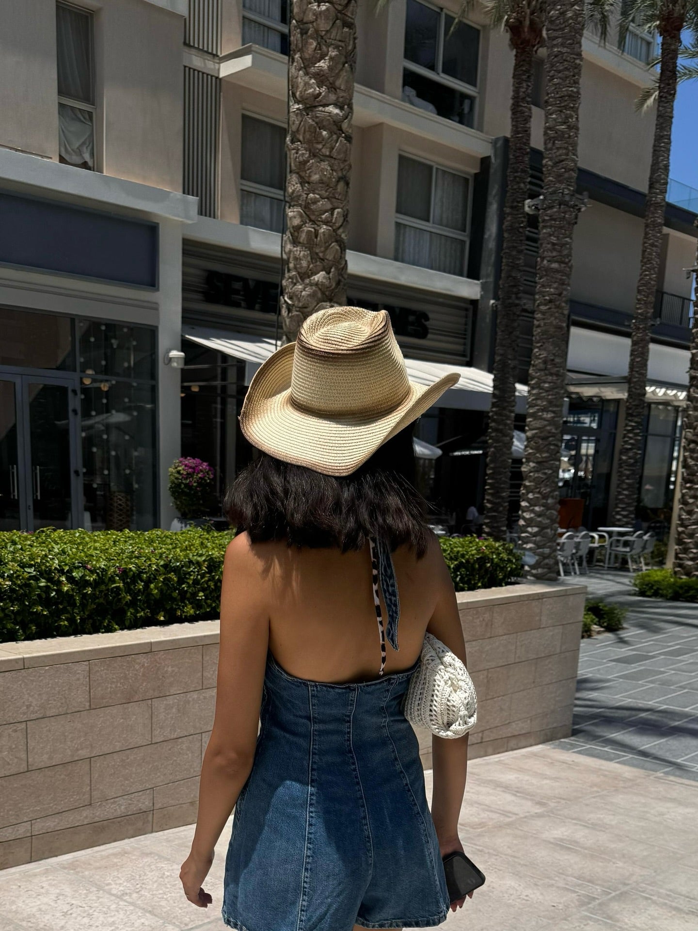 Two Tone Woven Straw Cowboy Hat
