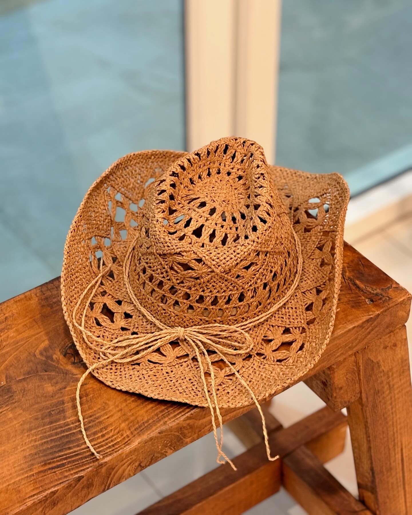 Hand - Crocheted Straw Cowboy Hat