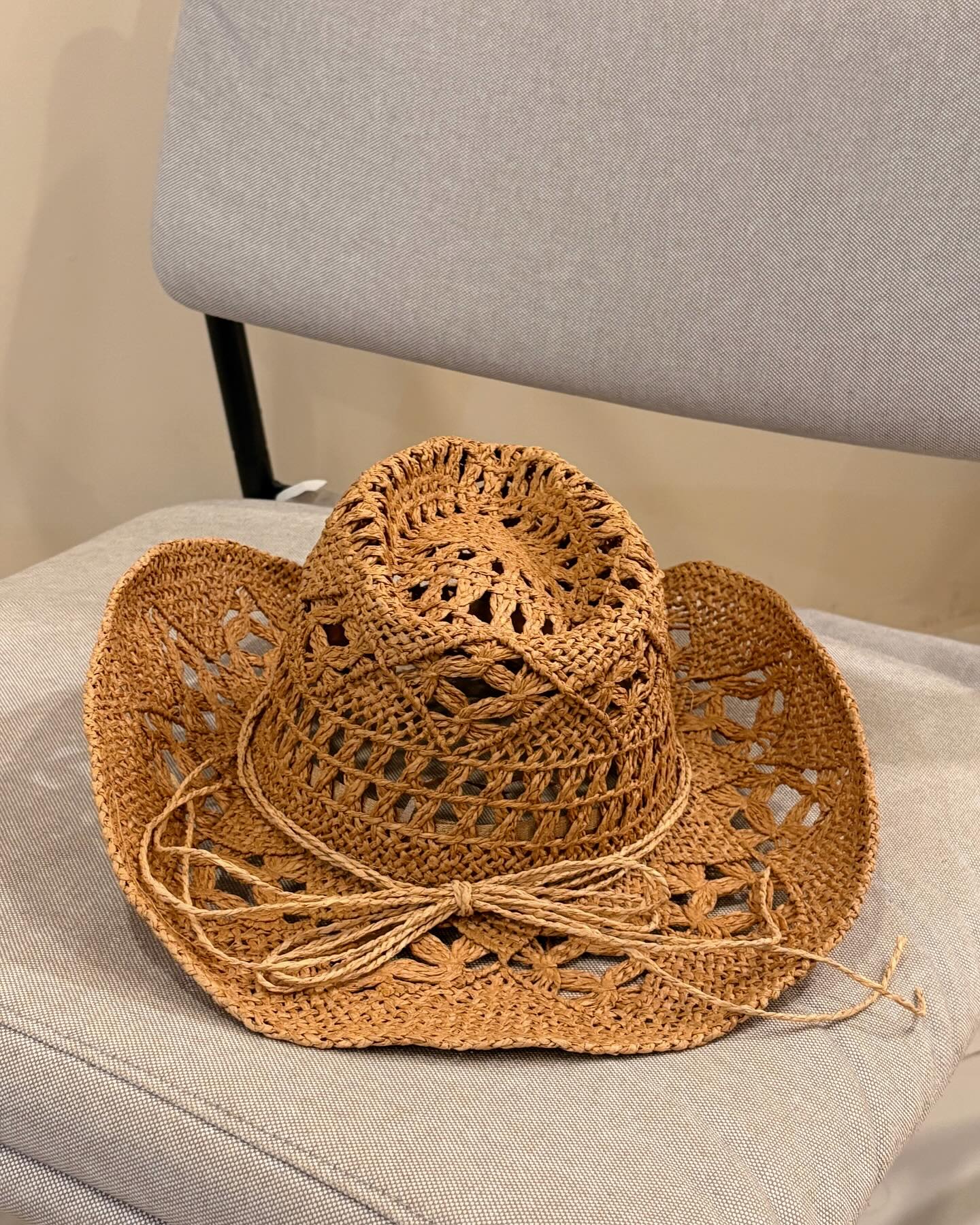 Hand - Crocheted Straw Cowboy Hat