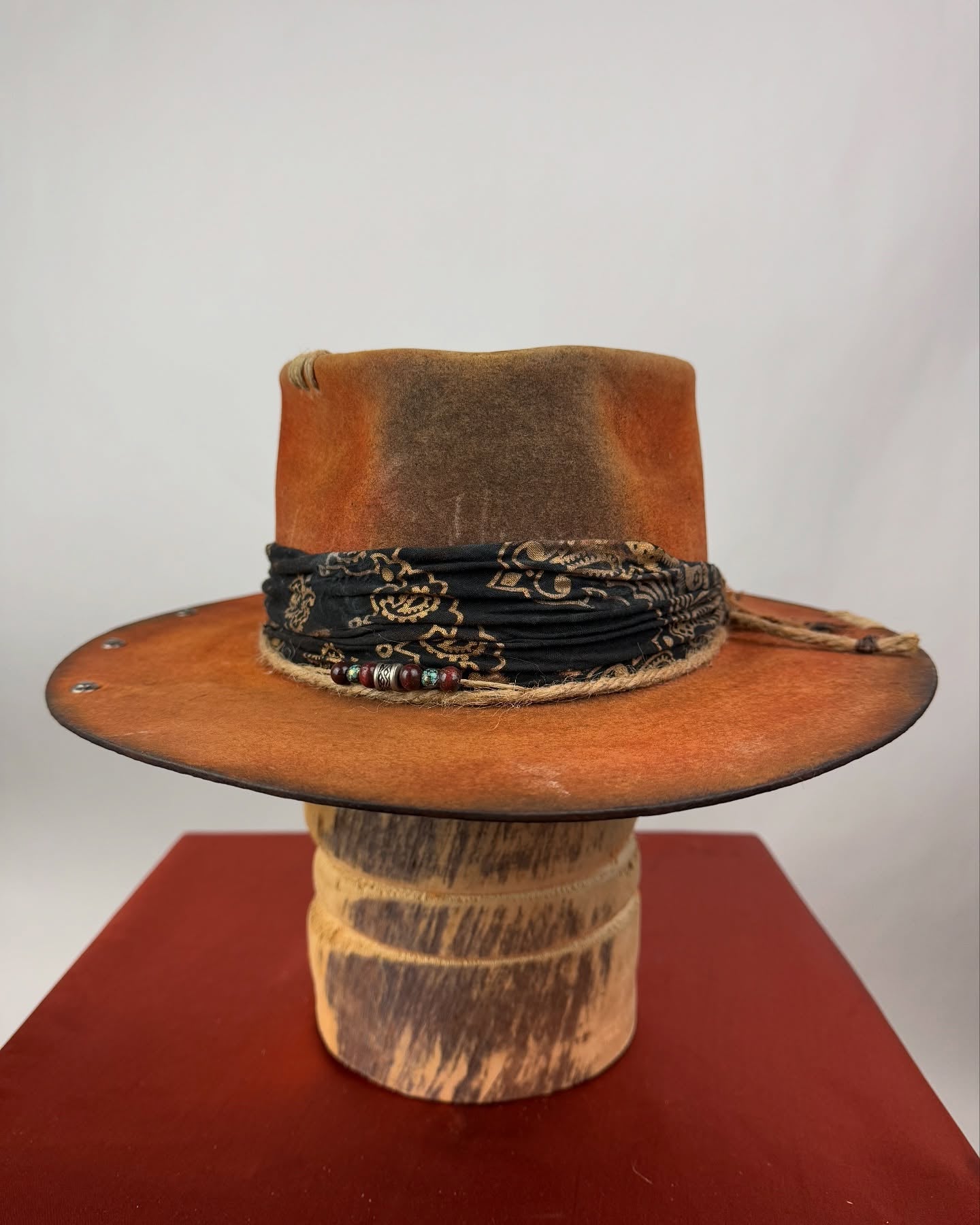 Brown Cowboy Hat With Playing Card Accent