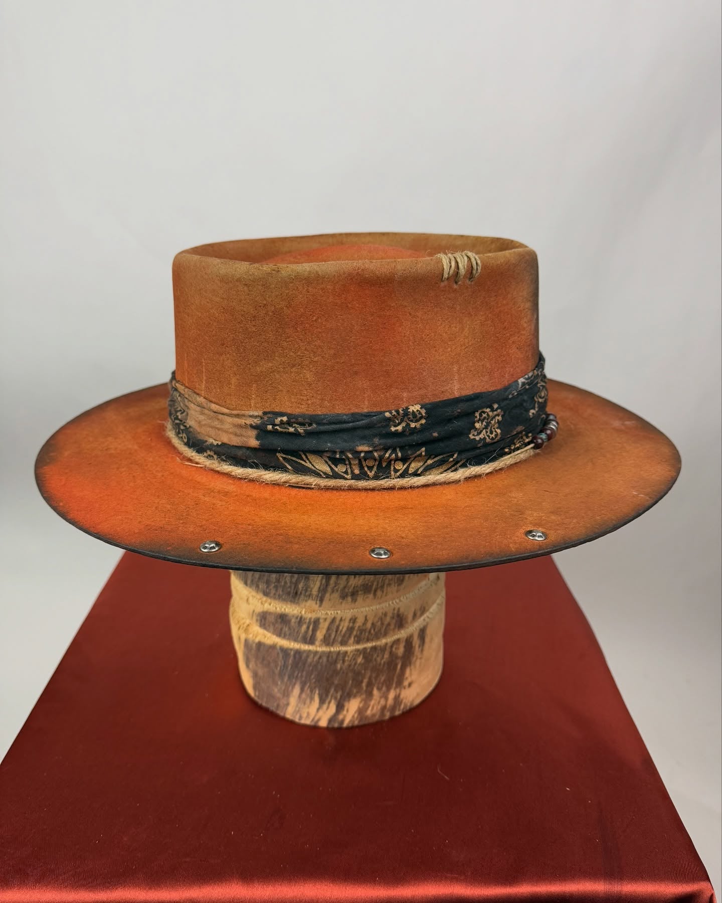 Brown Cowboy Hat With Playing Card Accent