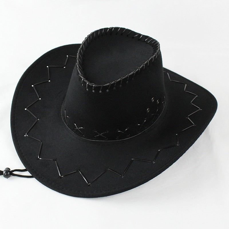 Black Stitched Cowboy Hat