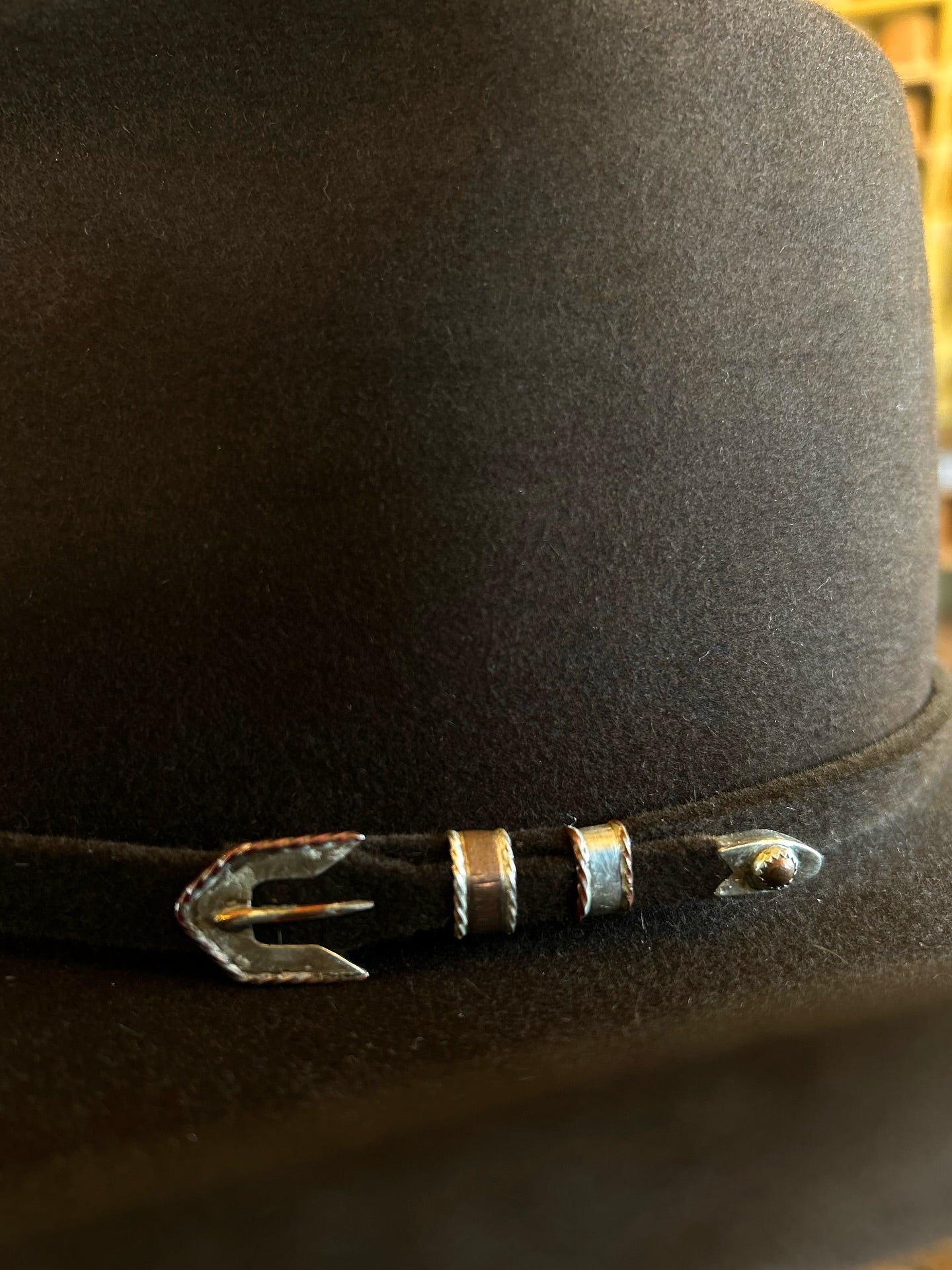 Classic Black Wool Cowboy Hat With Buckle Accent