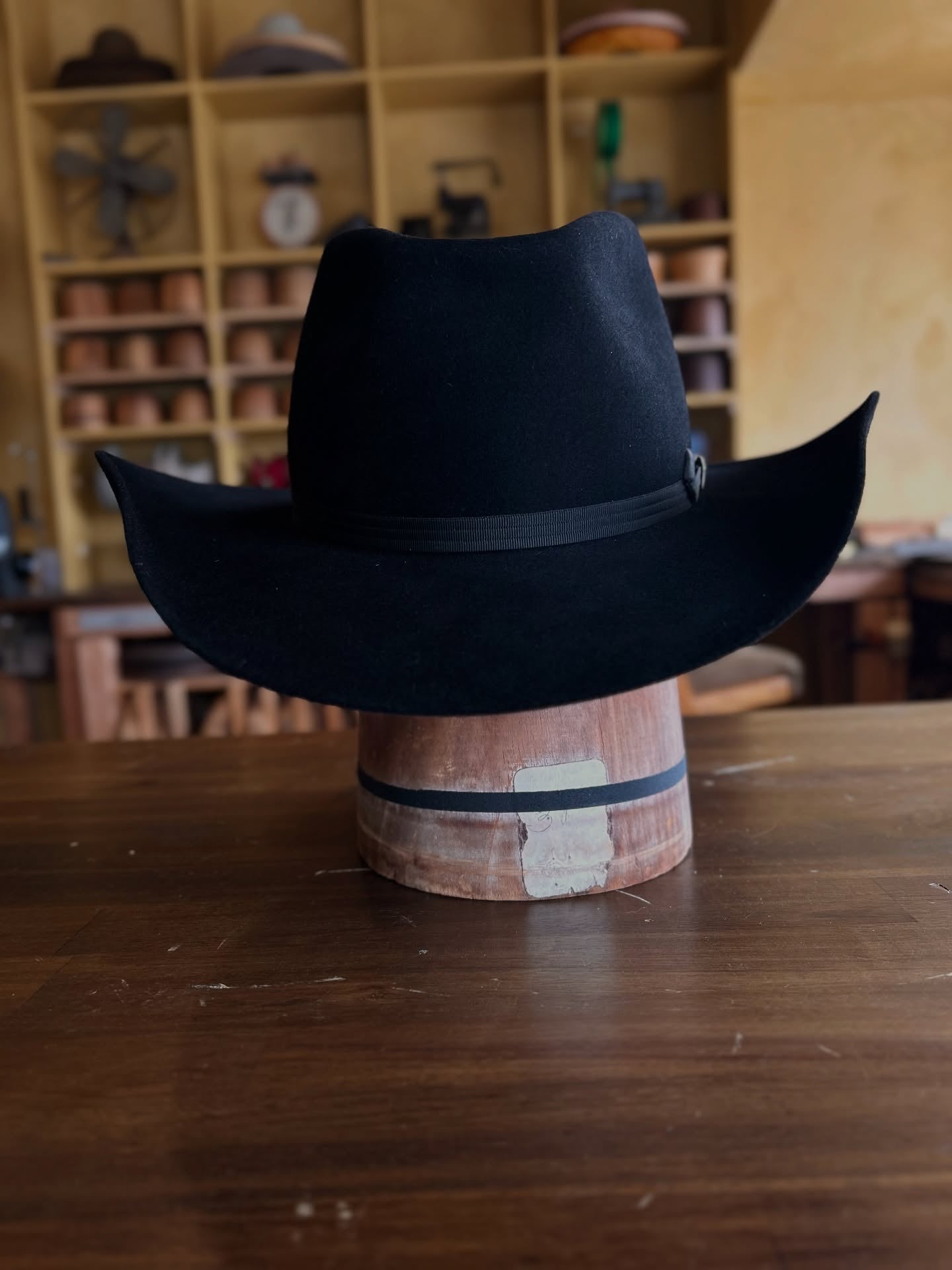 Handcrafted Black Wool Cowboy Hat