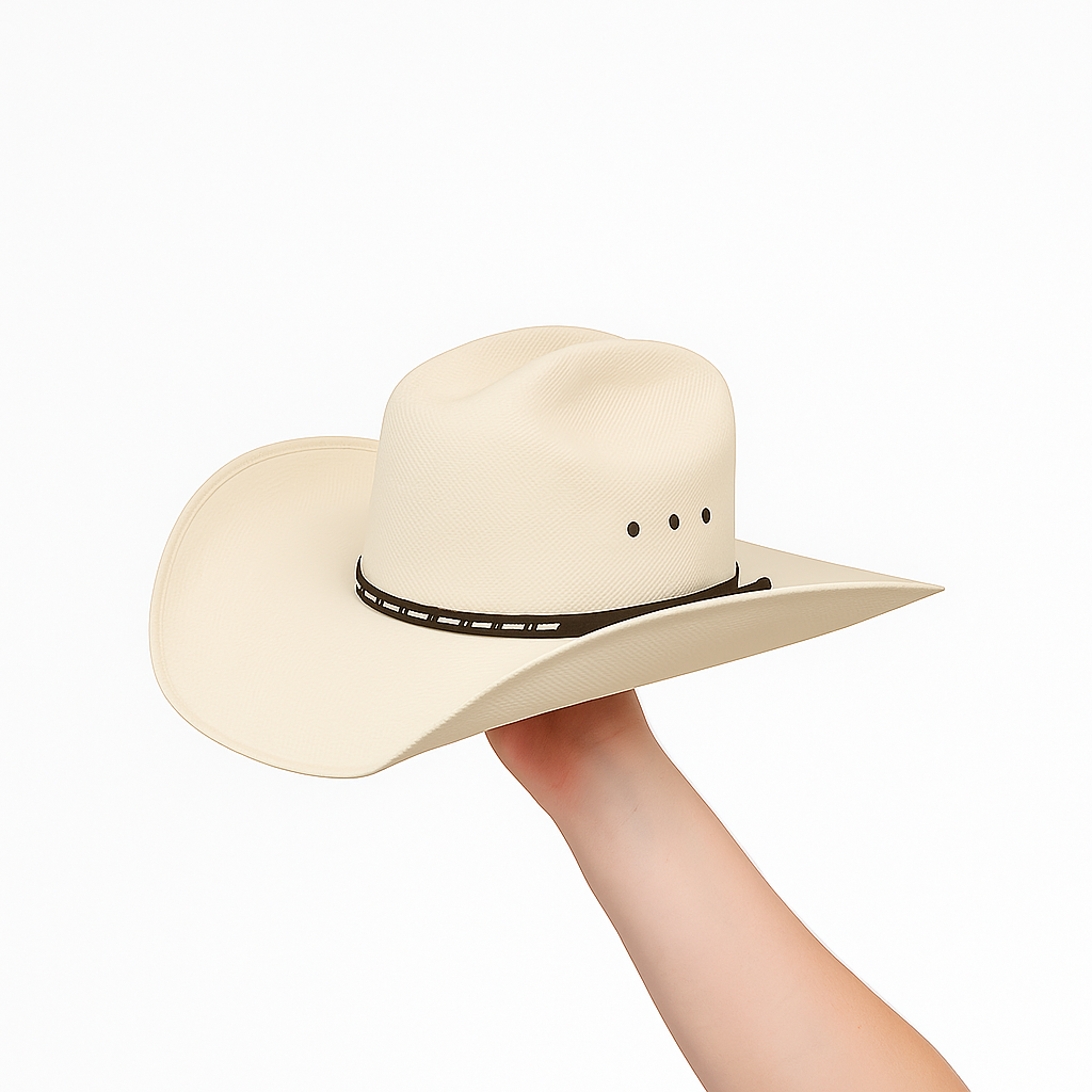 Classic Straw Boater Hat with Black Ribbon Band