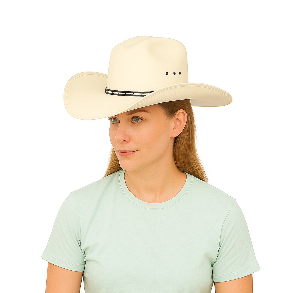 Classic Straw Boater Hat with Black Ribbon Band