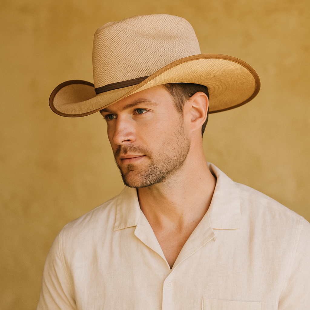 Hand - Crocheted Straw Cowboy Hat