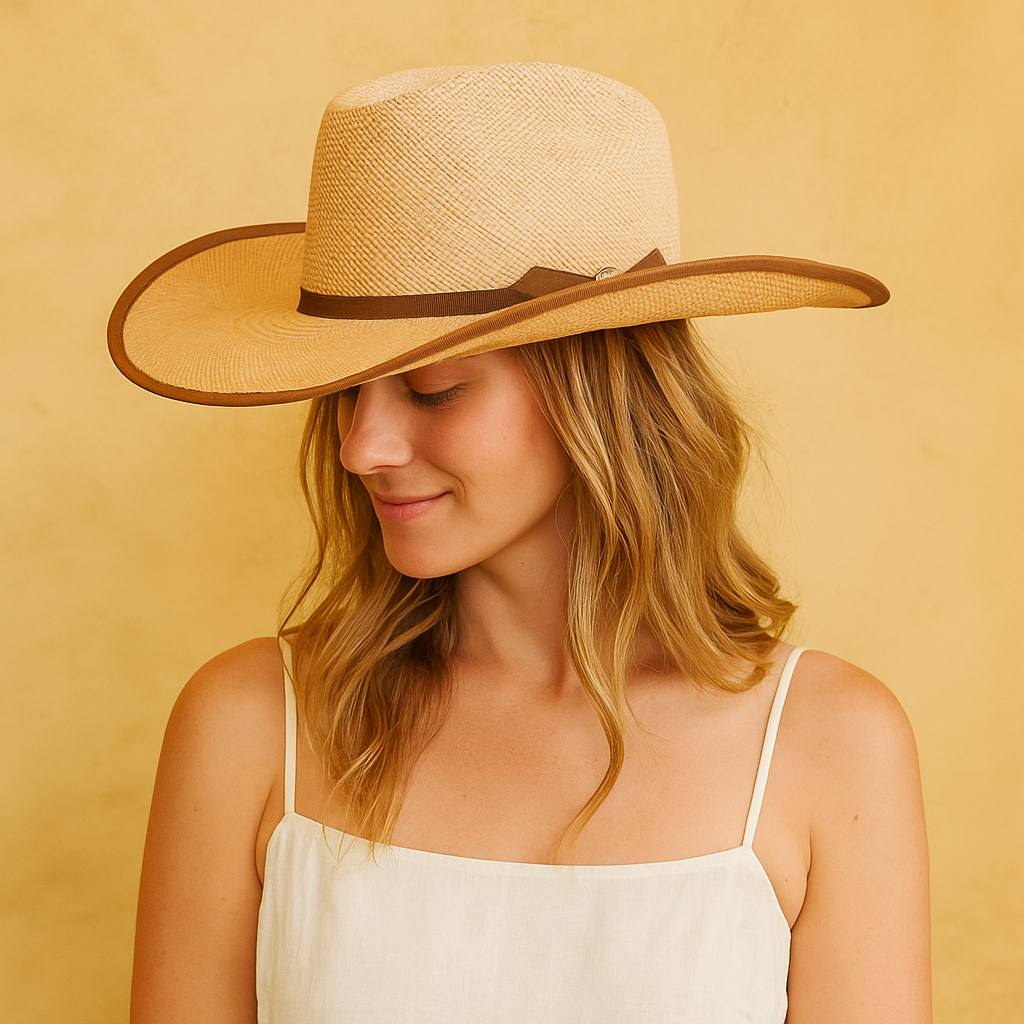 Hand - Crocheted Straw Cowboy Hat