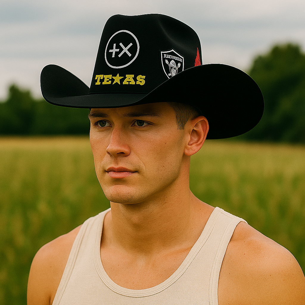 Custom Patch Black Cowboy Hat