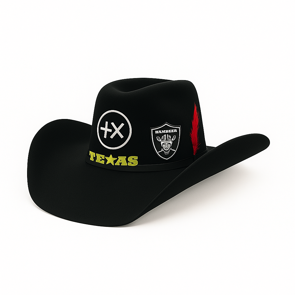 Custom Patch Black Cowboy Hat