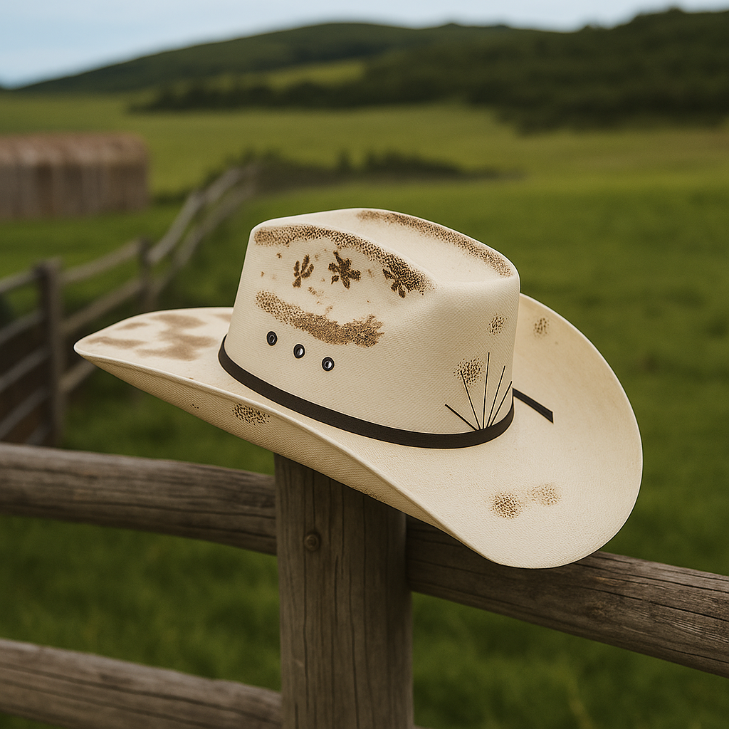 Western Cactus & Desert Print Straw Cowboy Hat