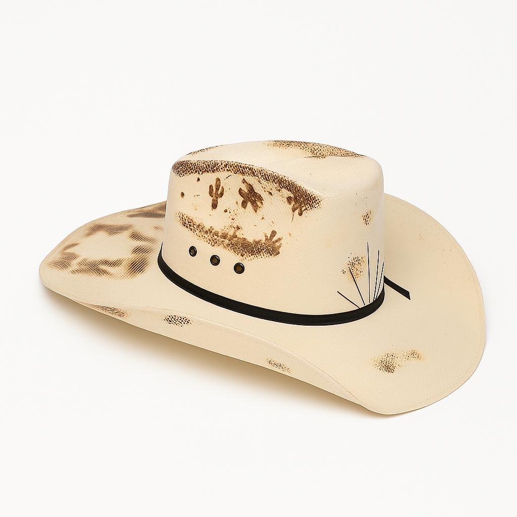 Western Cactus & Desert Print Straw Cowboy Hat