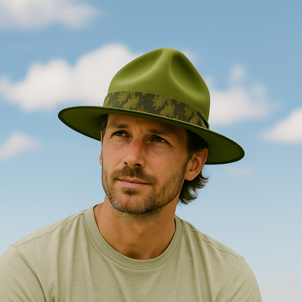 Olive Green Felt Hat