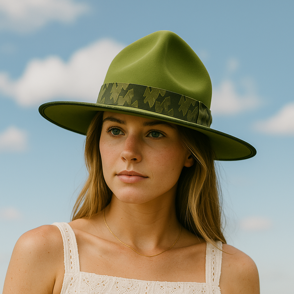 Olive Green Felt Hat