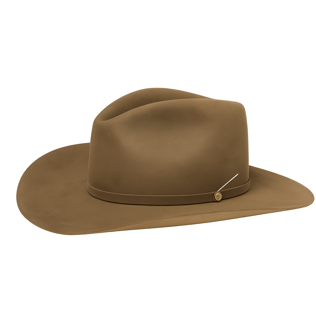 Camel Wool Felt Cowboy Hat With Minimalist Band