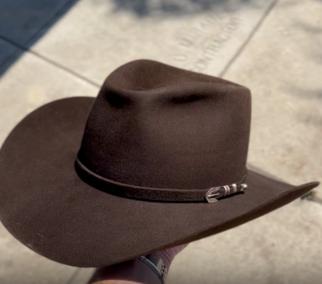 Classic Black Wool Cowboy Hat With Buckle Accent