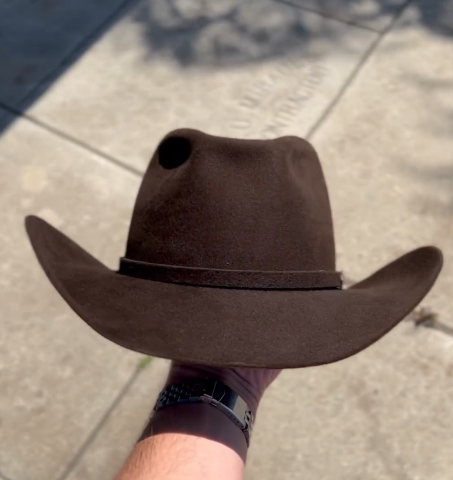 Classic Black Wool Cowboy Hat With Buckle Accent