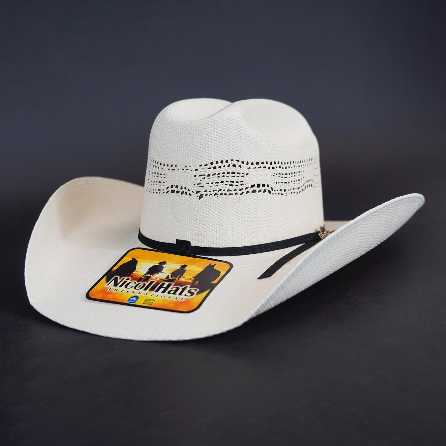 White Straw Cowboy Hat With Laser