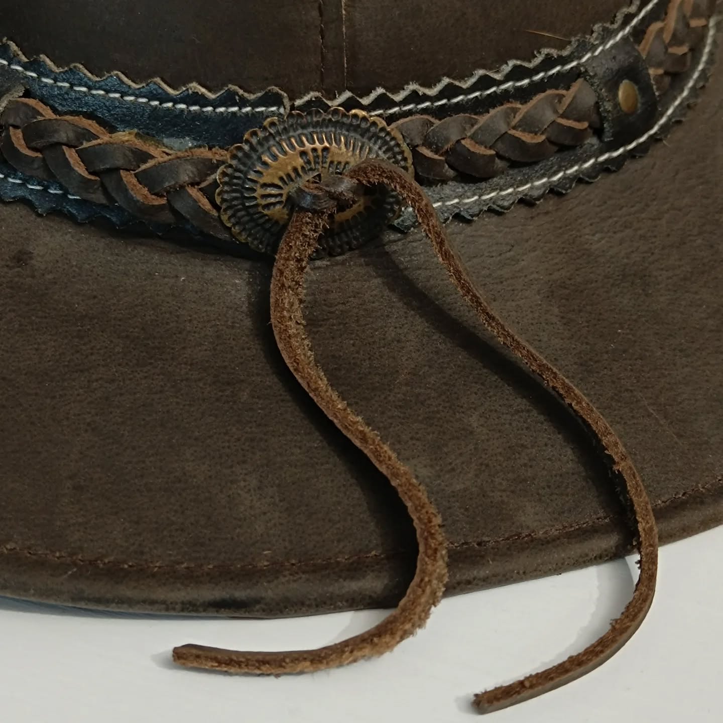 Handmade Brown Leather Cowboy Hat