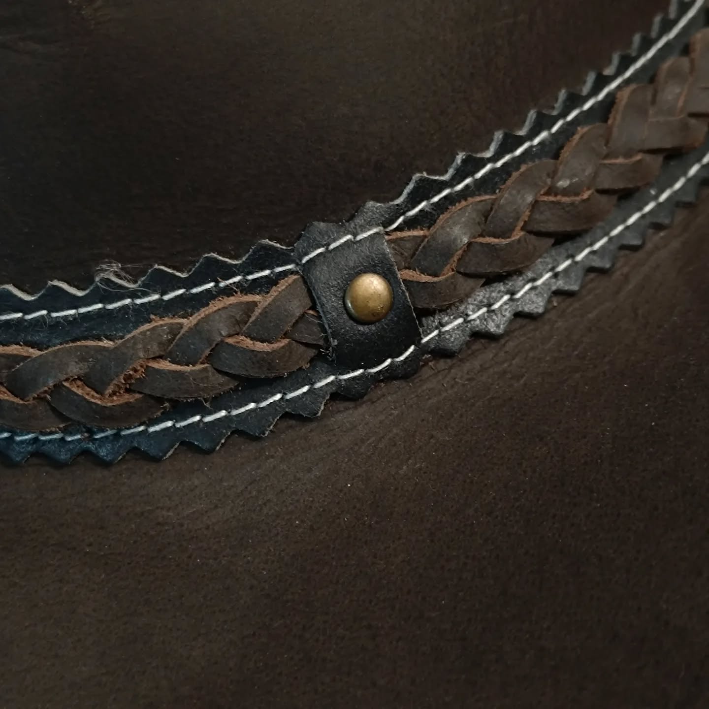 Handmade Brown Leather Cowboy Hat