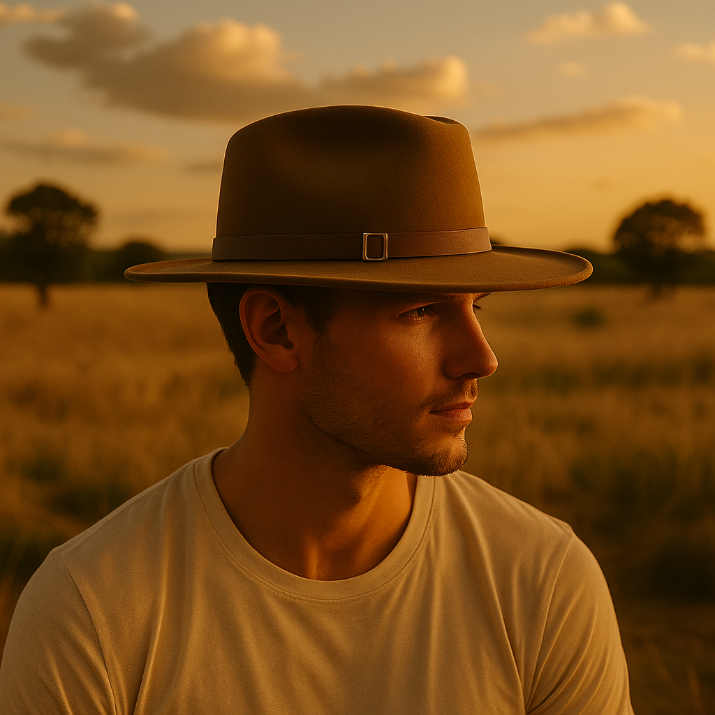 Handcrafted Brown Wool Fedora Artisan Style