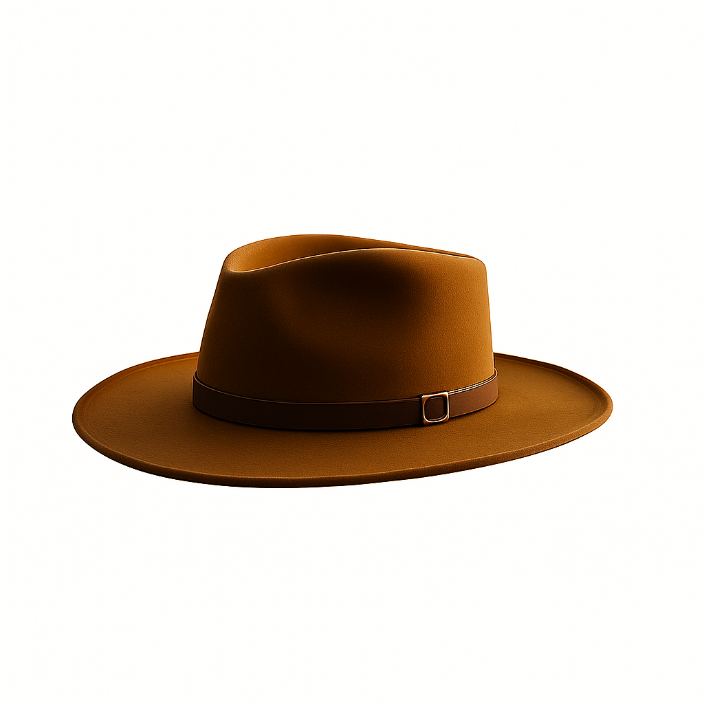 Handcrafted Brown Wool Fedora Artisan Style