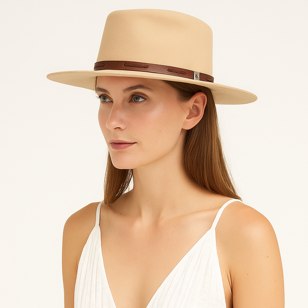 Handcrafted Tan Wool Fedora