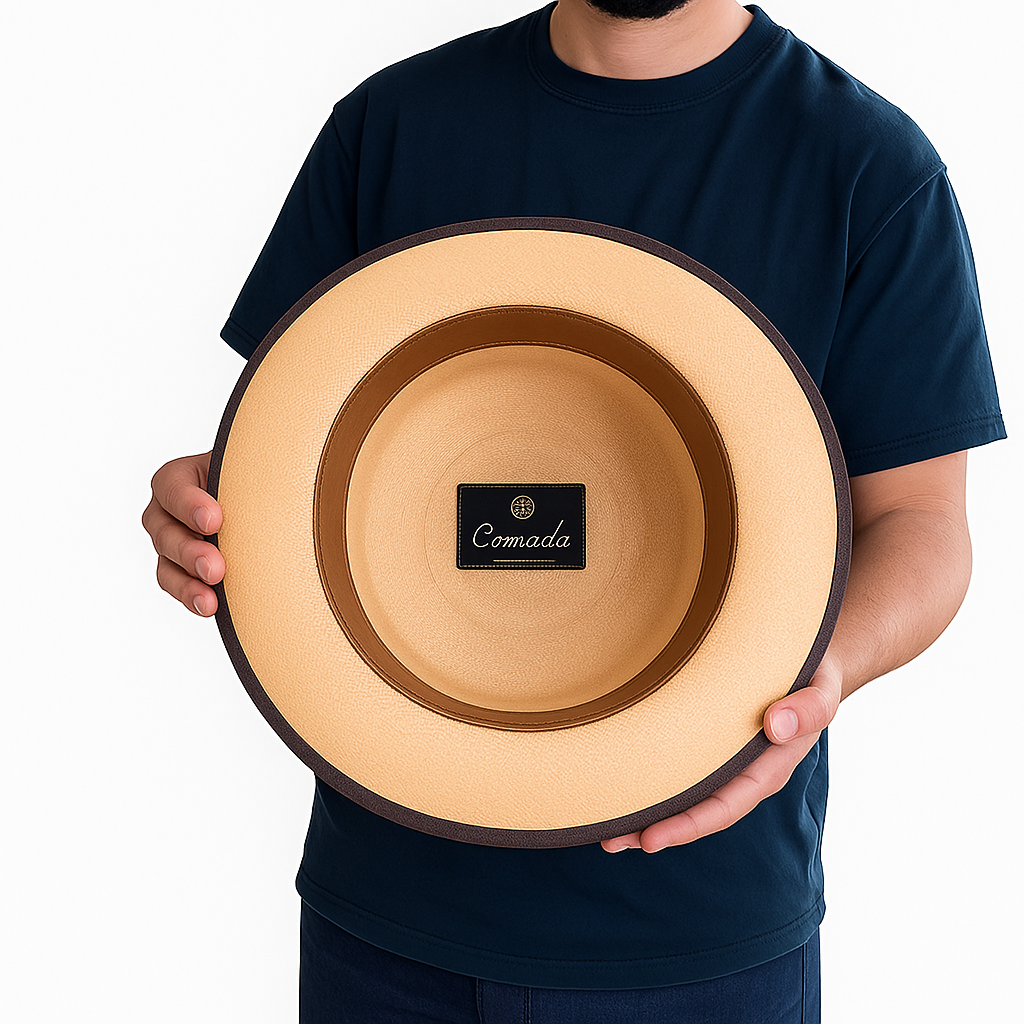 Classic Straw Boater Hat with Black Ribbon Band