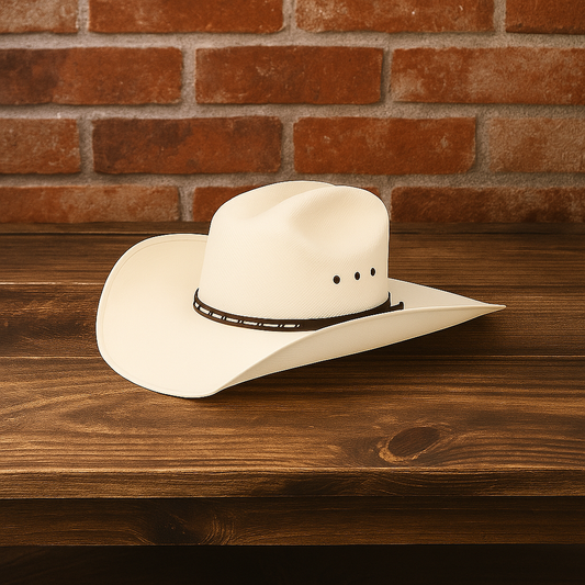 Classic Straw Boater Hat with Black Ribbon Band