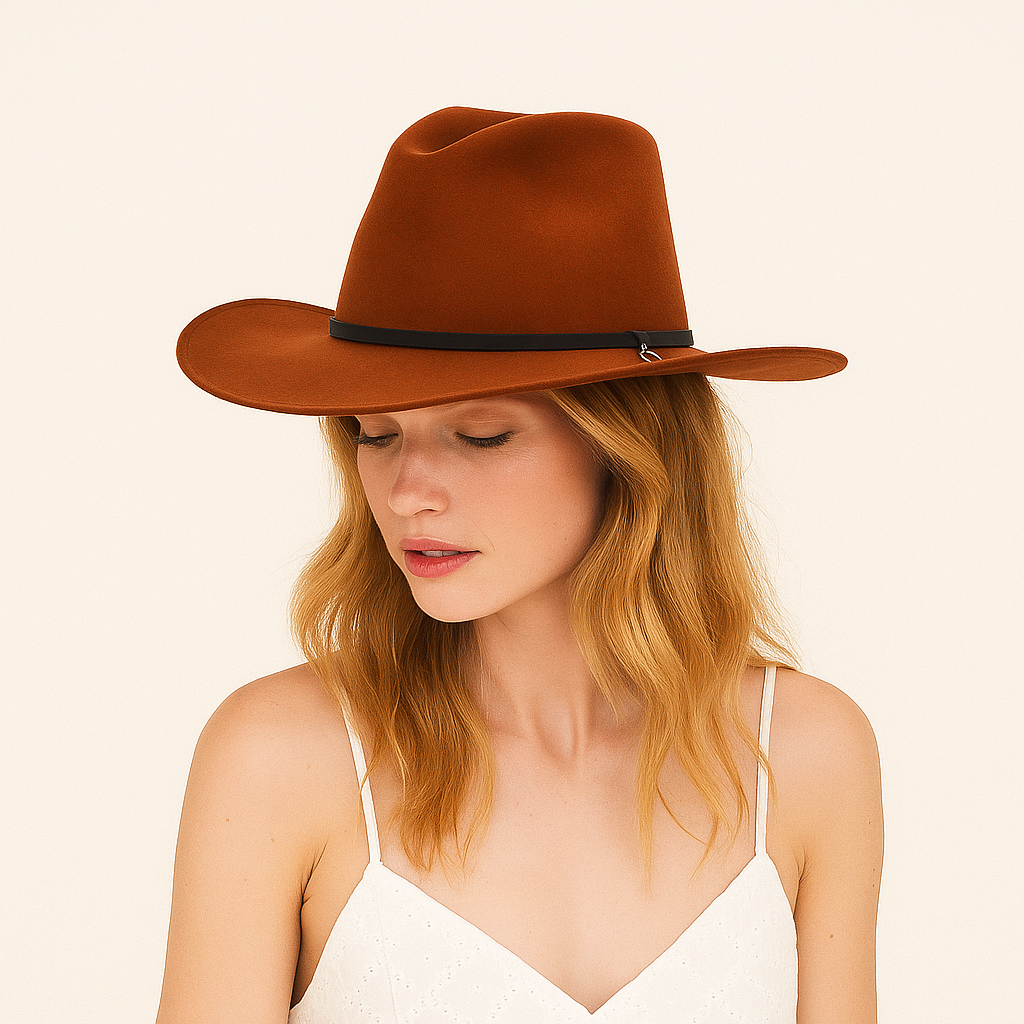 Brown Wool Felt Cowboy Hat