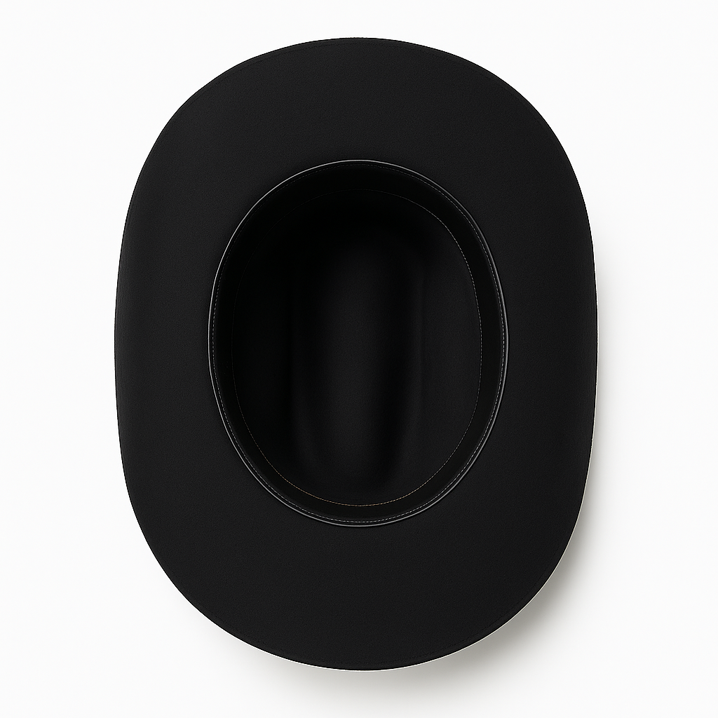 Handcrafted Black Wool Cowboy Hat with Decorative Band
