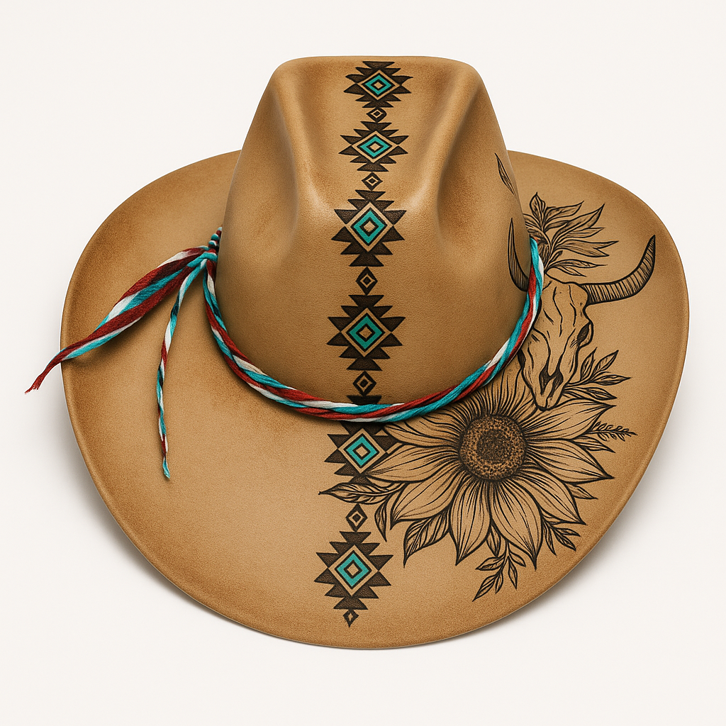 Bohemian Patterned Cowboy Hat