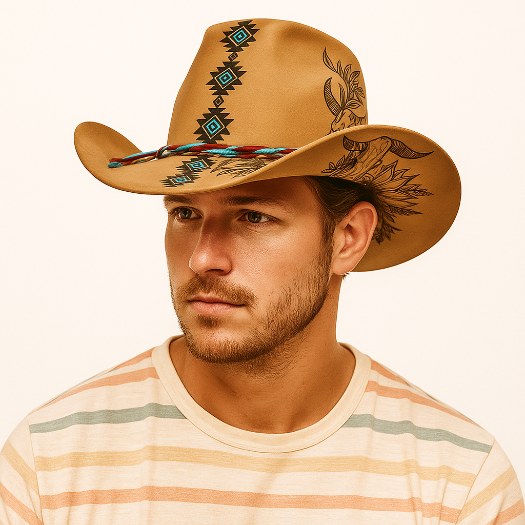 Bohemian Patterned Cowboy Hat