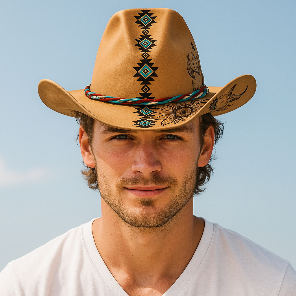 Bohemian Patterned Cowboy Hat