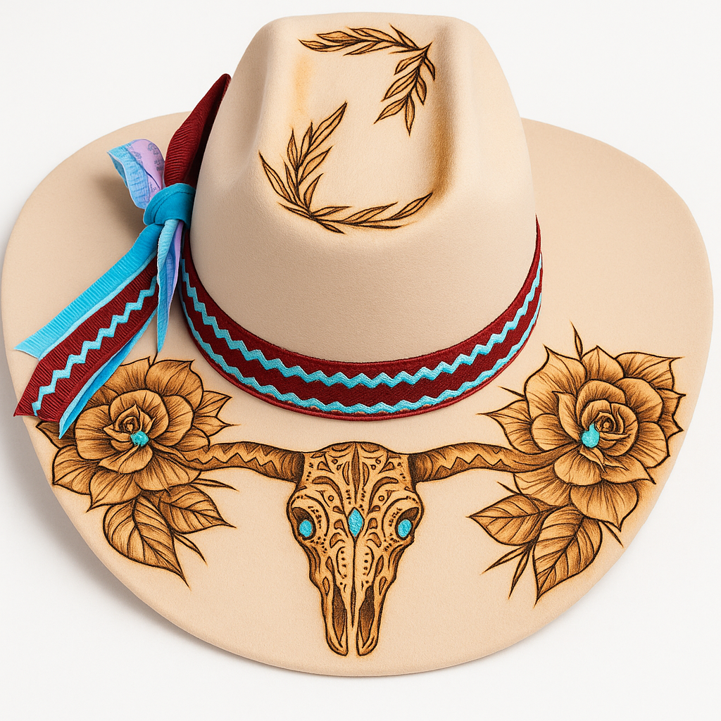 Hand Painted Pink Cowboy Hat