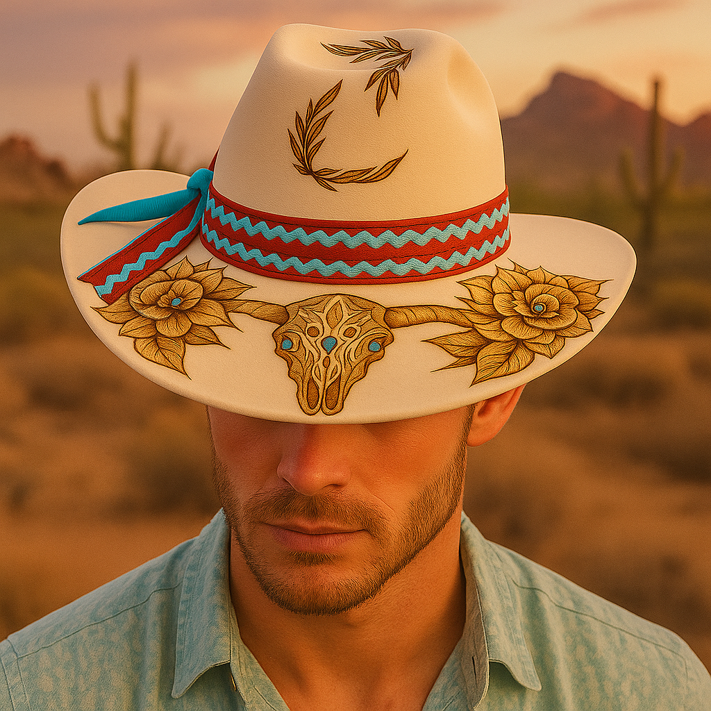 Hand Painted Pink Cowboy Hat