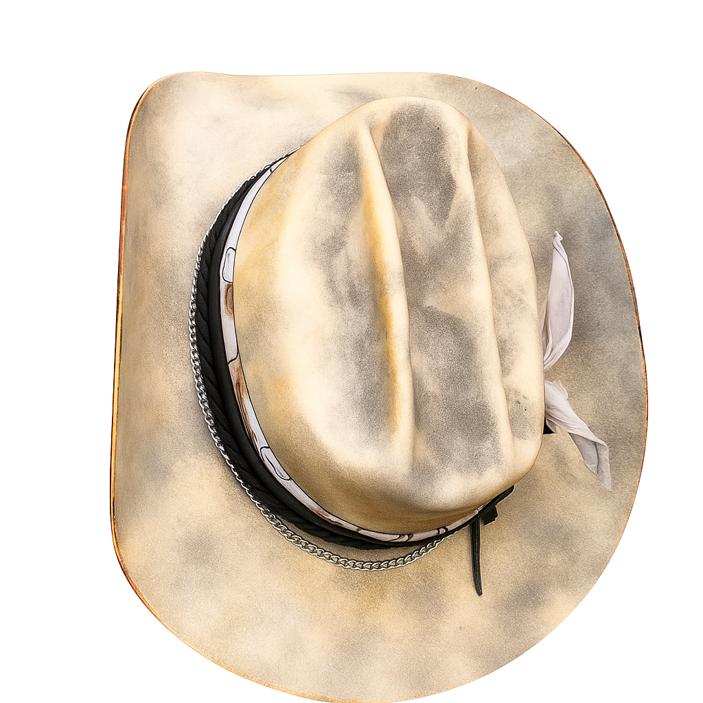 Distressed Tan Cowboy Hat