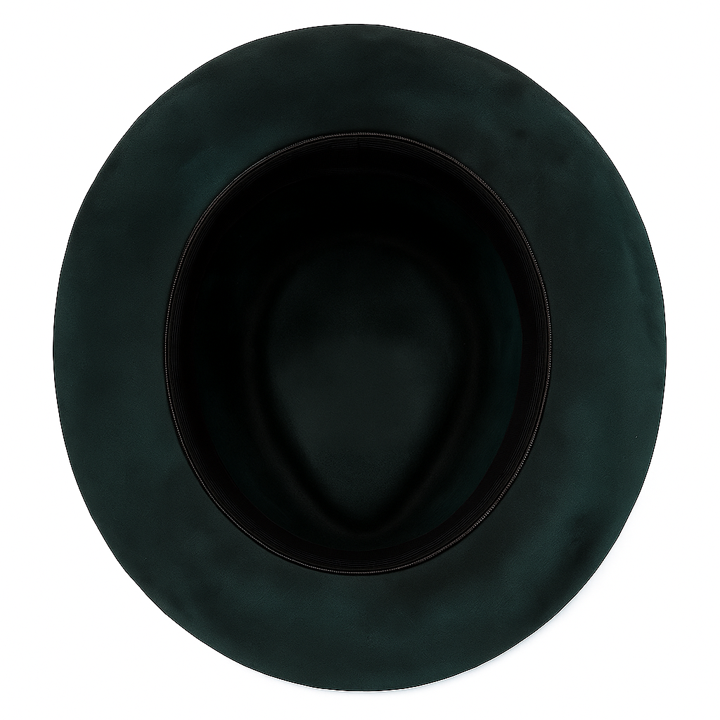 Handcrafted Black & Green Felt Hat
