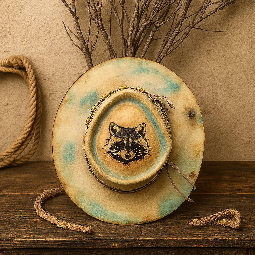 Handcrafted Distressed Fedora with Beaded Band