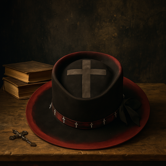 Gothic Chain - Embellished Black Fedora