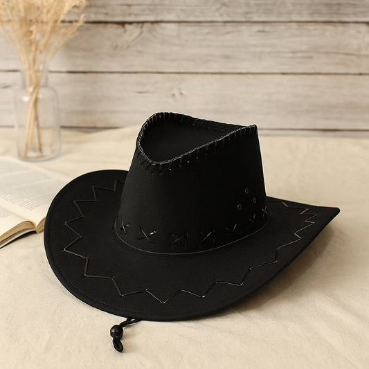 Black Stitched Cowboy Hat