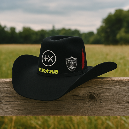 Custom Patch Black Cowboy Hat