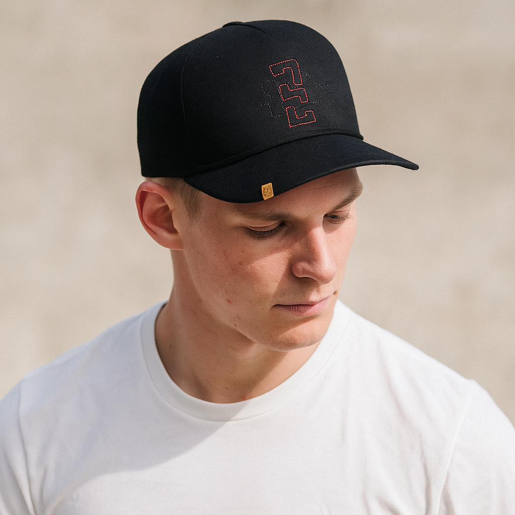 Black Embroidered Baseball Cap