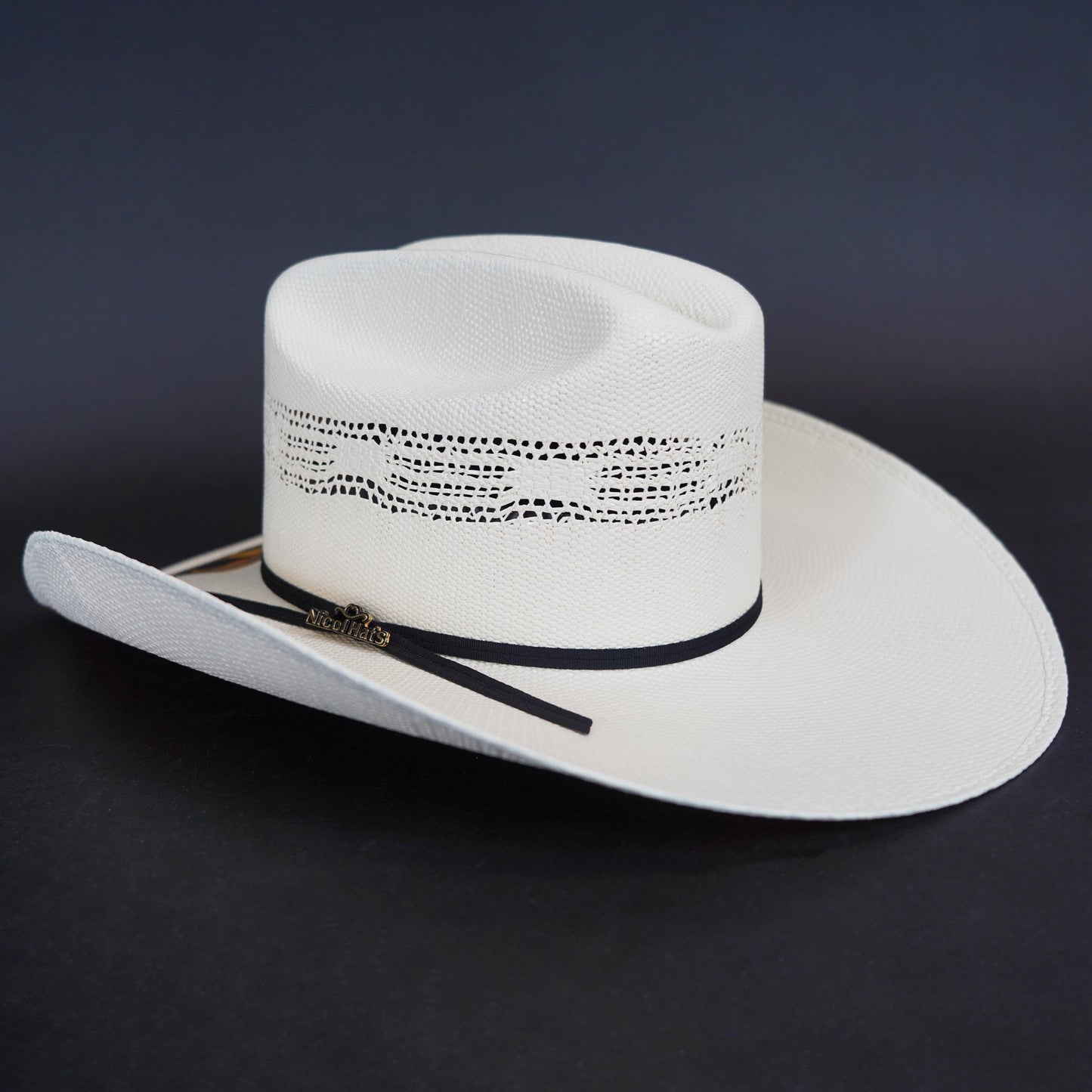 White Straw Cowboy Hat With Laser
