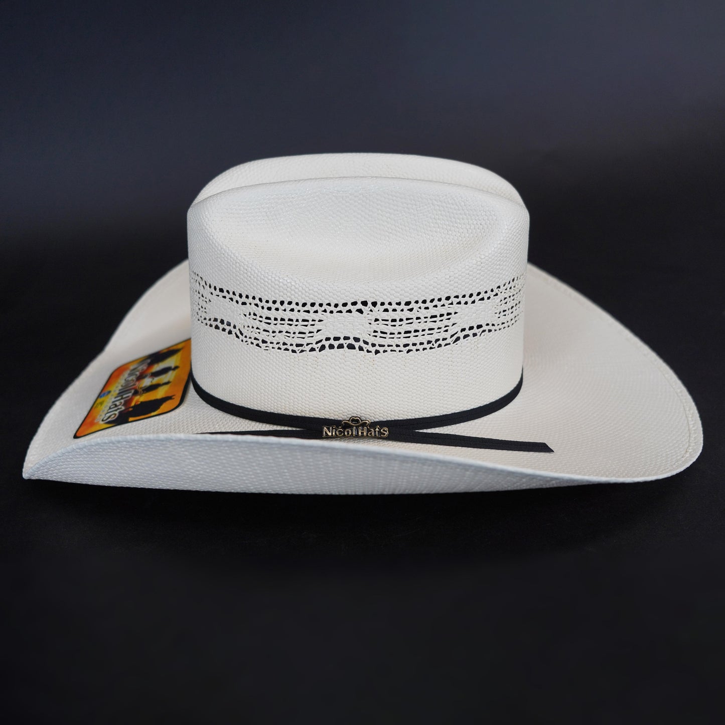 White Straw Cowboy Hat With Laser