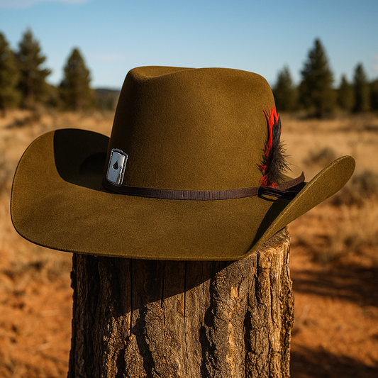 Olive Green Wool Cowboy Hat