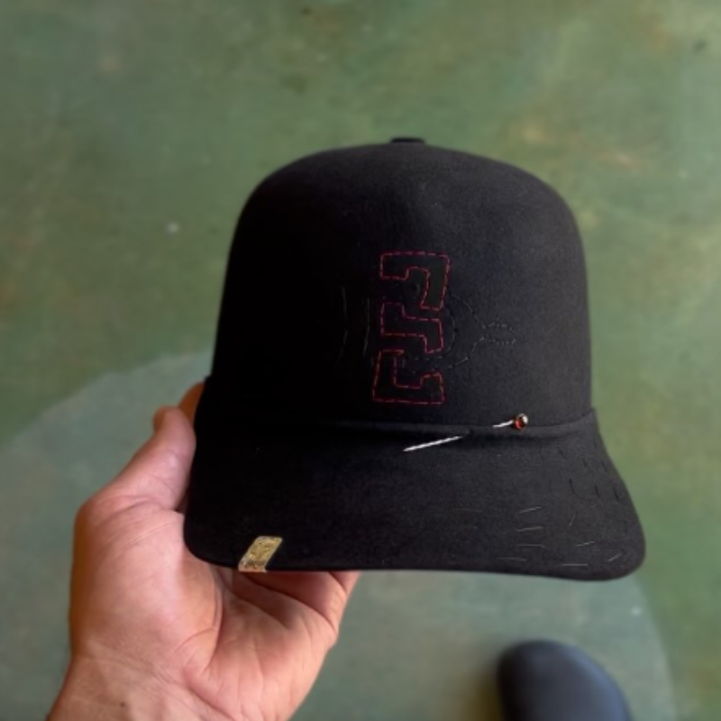 Black Embroidered Baseball Cap