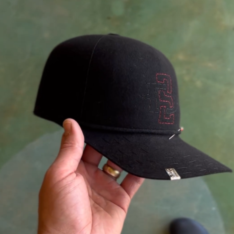 Black Embroidered Baseball Cap