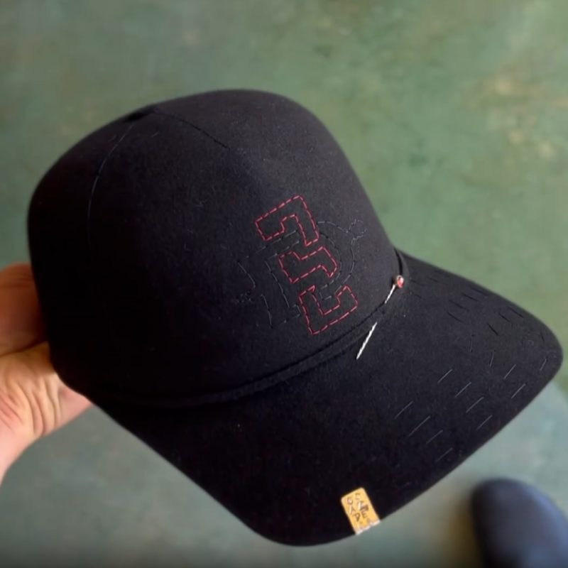 Black Embroidered Baseball Cap